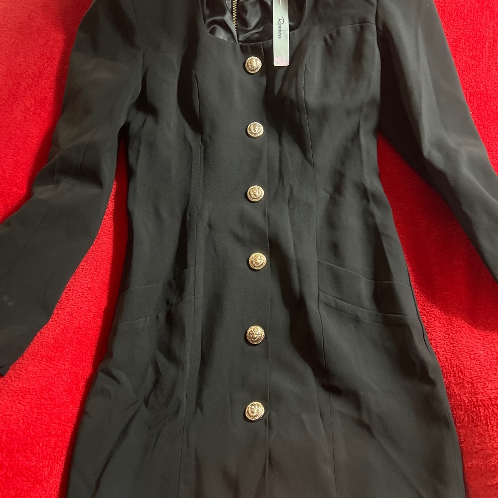 Mini dress gold zipper in back